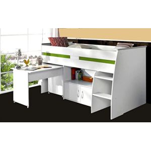Halbhochbett Set mit Schreibtisch und Leiter